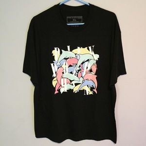Black graphic tee shirt